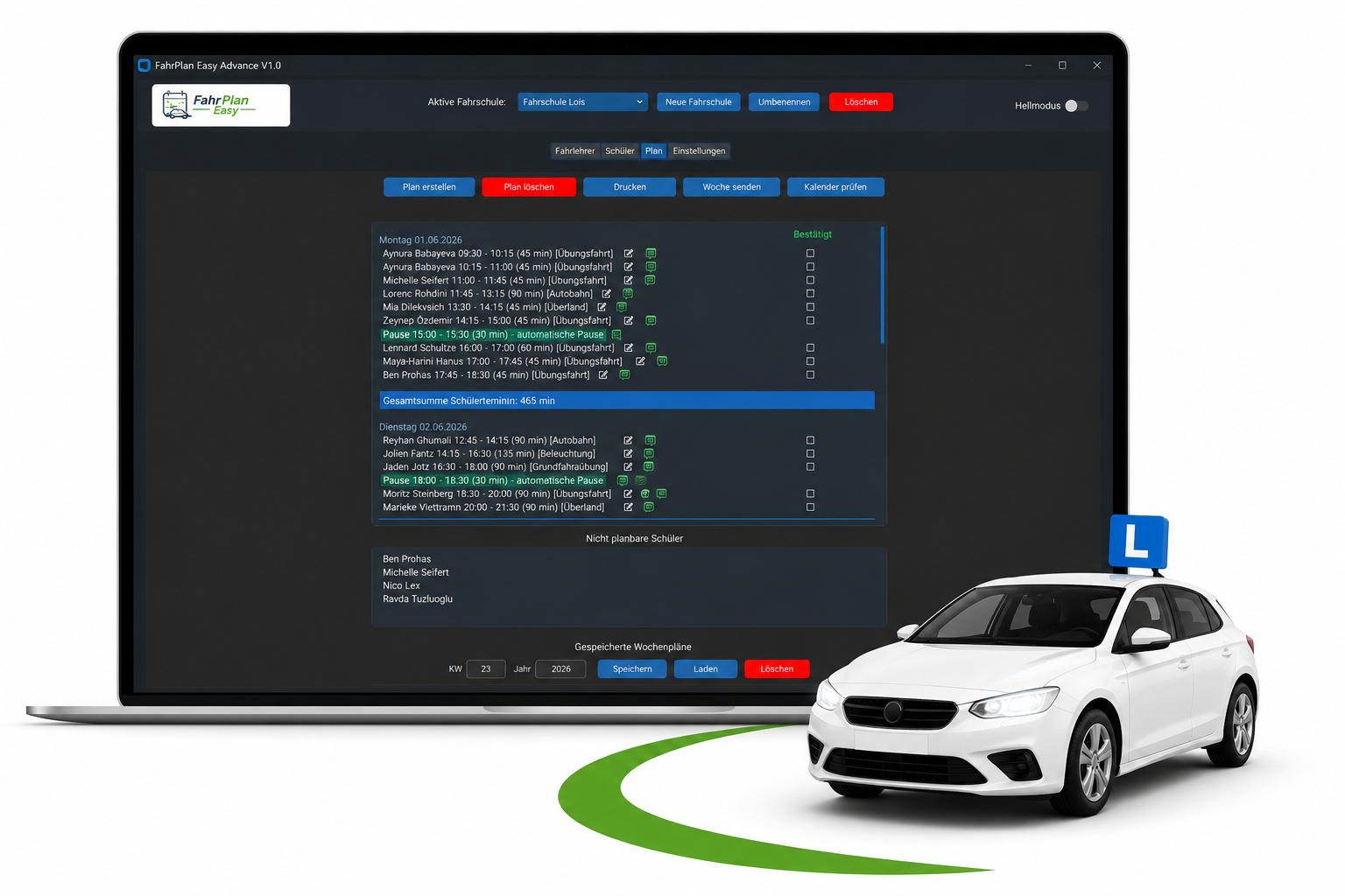 FahrPlan Easy Wochenplanung Screenshot